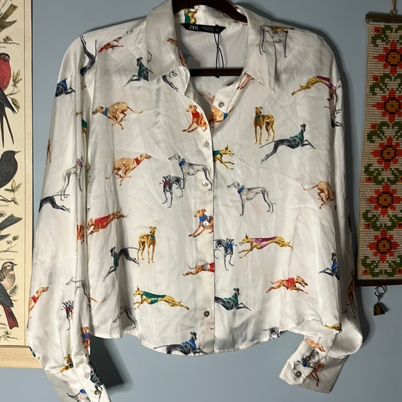Zara greyhound print blouse Clearance